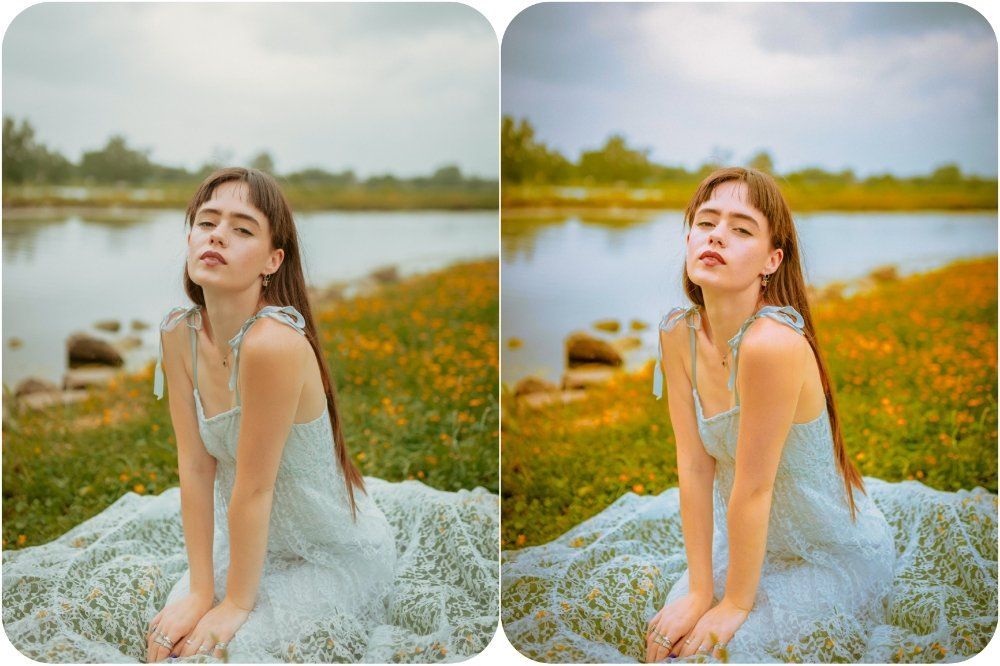 Skin tone lightroom preset before and after