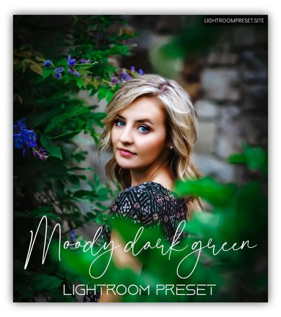 Moody dark green lightroom preset