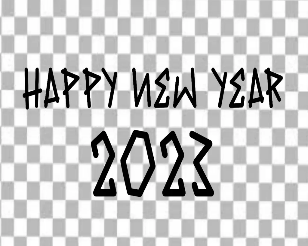 Happy new year 2023 text png