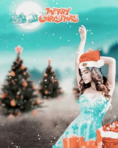 Merry Christmas background photo editing