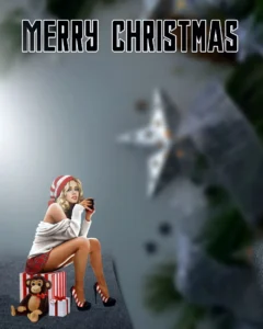 Christmas Santa girl background download