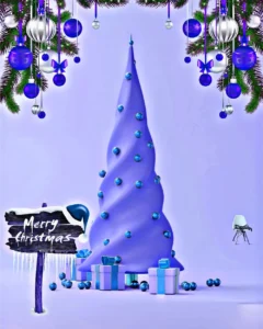 Blue Christmas tree picture download for editing