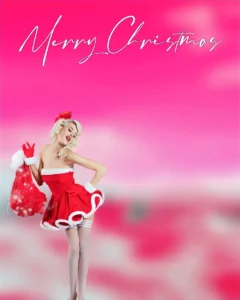 Merry Christmas Santa girl picture download