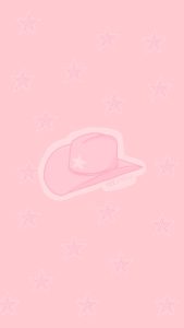 Aesthetic preppy pink cowgirl wallpaper