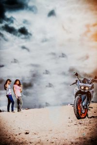 Bike with girl image editing background download for free