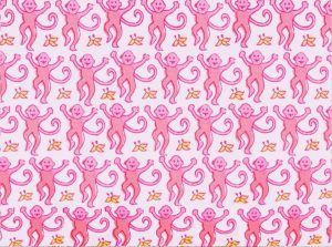 Preppy pink monkey wallpaper